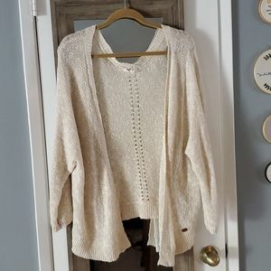 Roxy Oversized Woven Bat Wing Cardigan Sweater